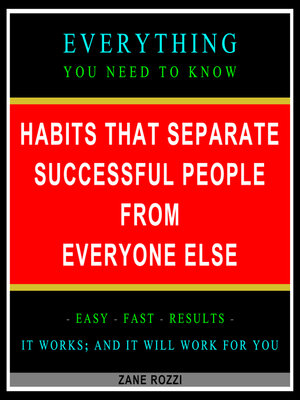 cover image of Habits that Separate Successful People From Everyone Else